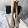 Soft leather suede but knee boots women's thick heel high heel autumn and winter new high boots elastic thin boots