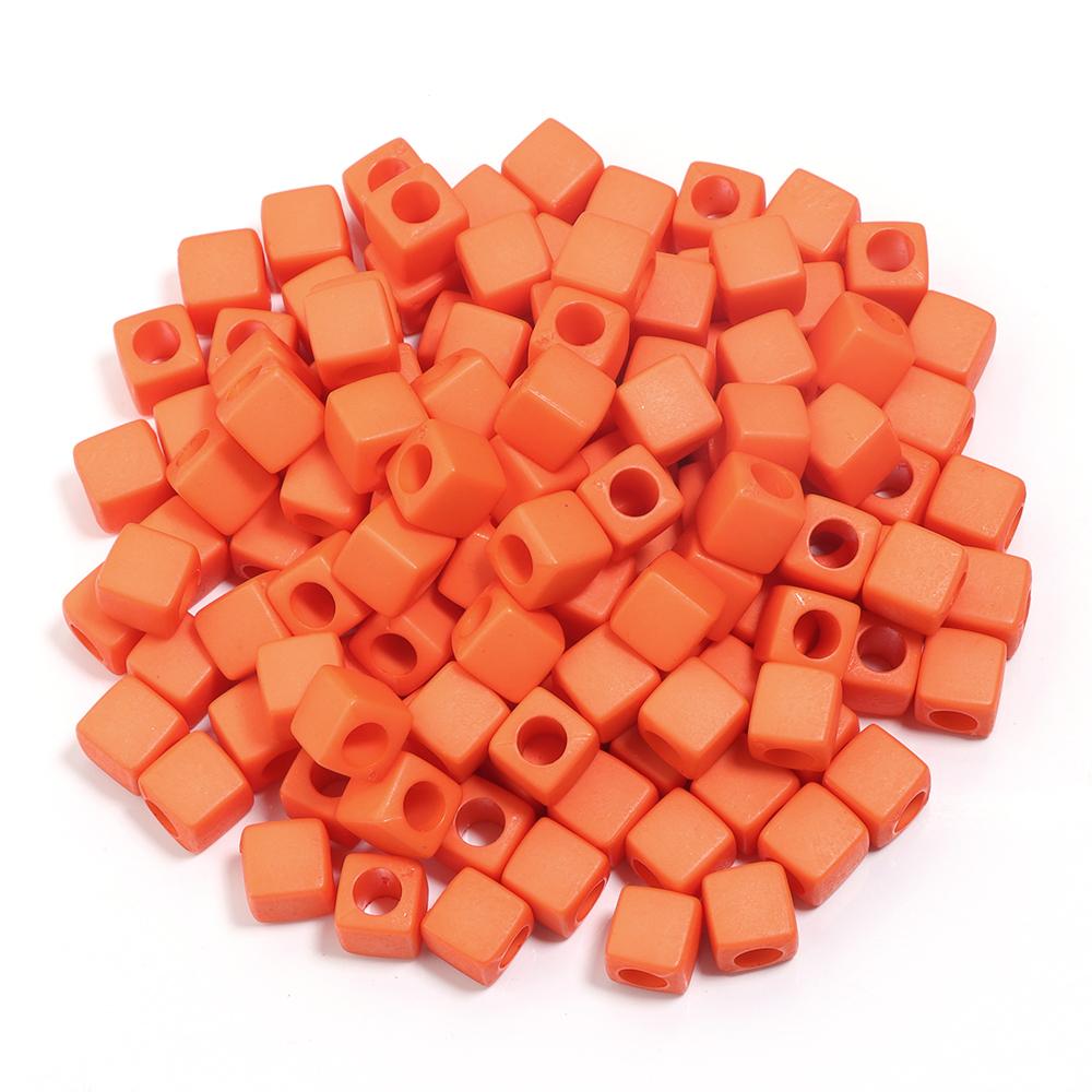 100pcs/lot 7mm Acrylic Square Beads Colorful Large Hole Loose Spacer Beads For Jewelry Making DIY Necklace Bracelets Accessories