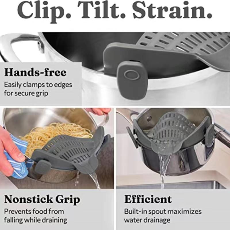 Pan Filter and Pasta Filter – Adjustable Silicone Clip-on Filter