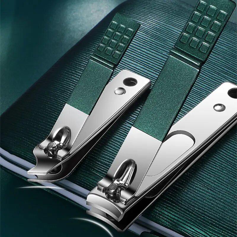 Nail Clipper & Pedicure Set: Angled Clippers, Ear Pick, Earwax Removal Tool with Case.