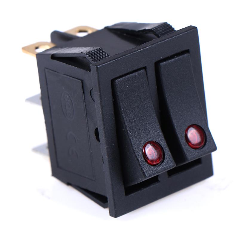 1PCS Rocker switch belt cat-eye switch two gang switch double switch