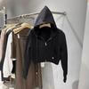Cardigan Sweater Women's Autumn and Winter Korean Version Short Hooded Korean T-shirt Women's Coat Trendy Ins Women's Top Women's