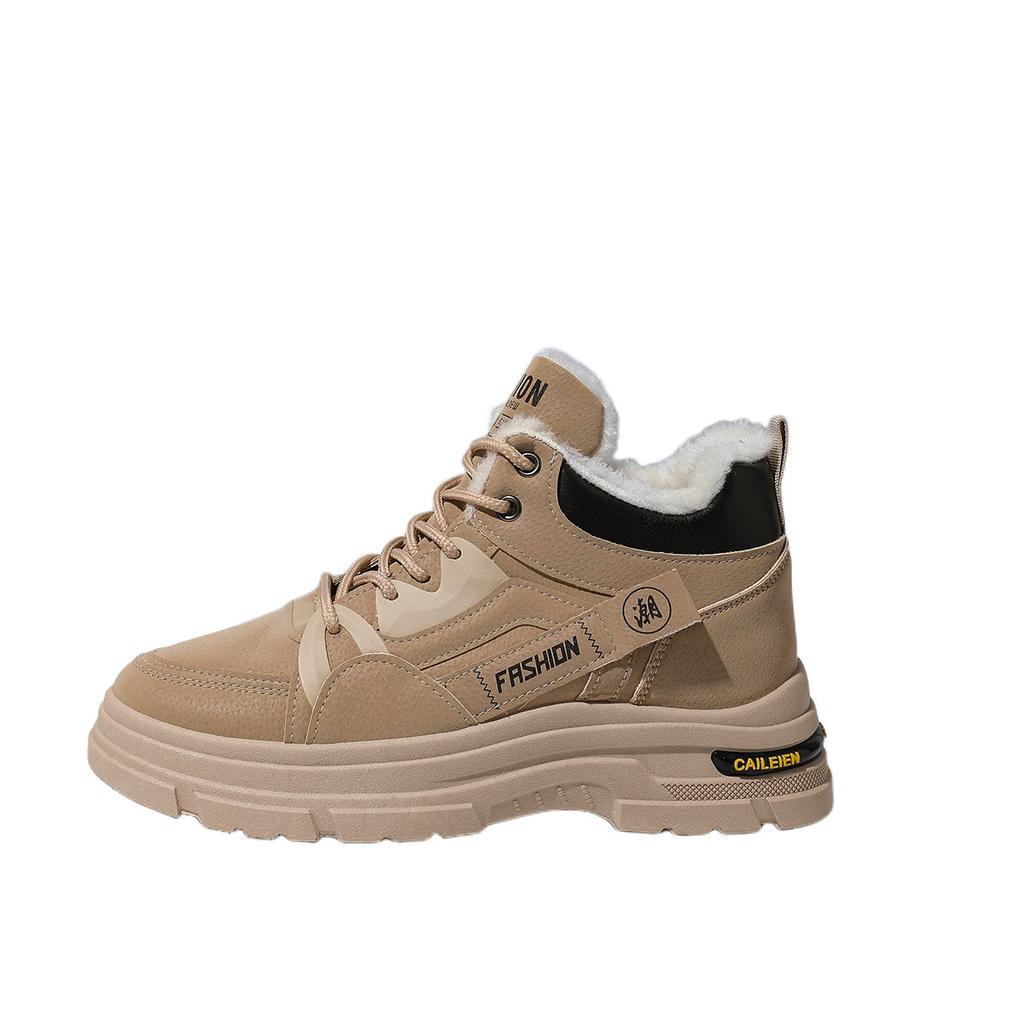 2025 winter new velvet thickened warm lace-up wedge heel thick-soled fashion cotton boots snow boots Martin boots women