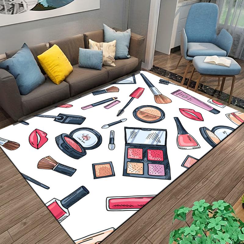 15 Sizes Hand painted makeup and cosmetics  Room Rug Street Fashion Carpet for Bedroom Living Room Floor Mat Home Decor Non-Slip