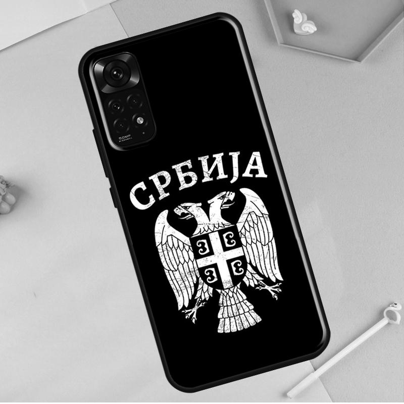 Srbská vlajka Kryt pro Redmi Note 12 Pro Plus pro Redmi Note 10 8 9 11 Pro 12S 11S 10S 9S 9C 10C 12C Pouzdro