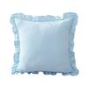 Copricuscino Decorativo a Volant per Divano Letto Quadrato, Federa a Quadri in Cotone con Bordo Arricciato, Cuscini Monocolore 18x18 Pollici 20x12 Copertura Decorativa per