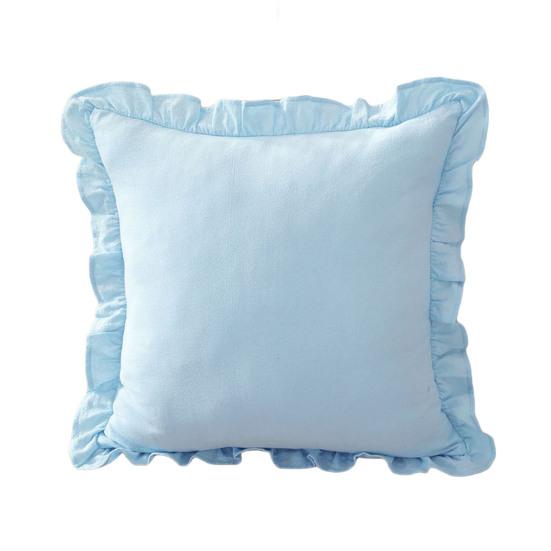 Copricuscino Decorativo a Volant per Divano Letto Quadrato, Federa a Quadri in Cotone con Bordo Arricciato, Cuscini Monocolore 18x18 Pollici 20x12 Copertura Decorativa per