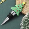 Decorative Bottle Stoppers Christmas Wine Stopper, Stainless Steel Reusable Cork, PVC Cartoon Holiday Table Decorations Toppers Design, Airtight