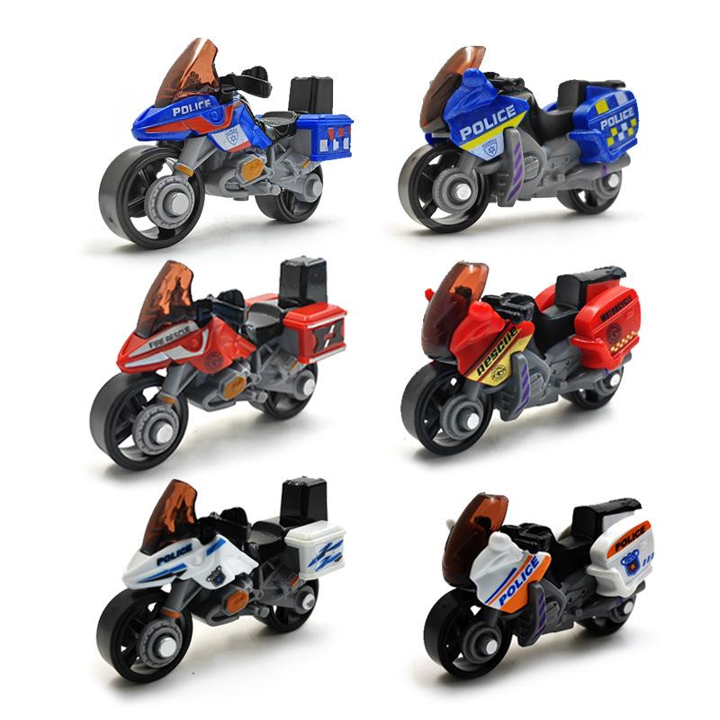 6 Stück/Set Mini-Motorradmodell-Spielzeug 6 cm Metall+PVC Motorrad Simulation Auto Ornamente Sammlungsfahrzeug Dekoration Kinder Erwachsene black