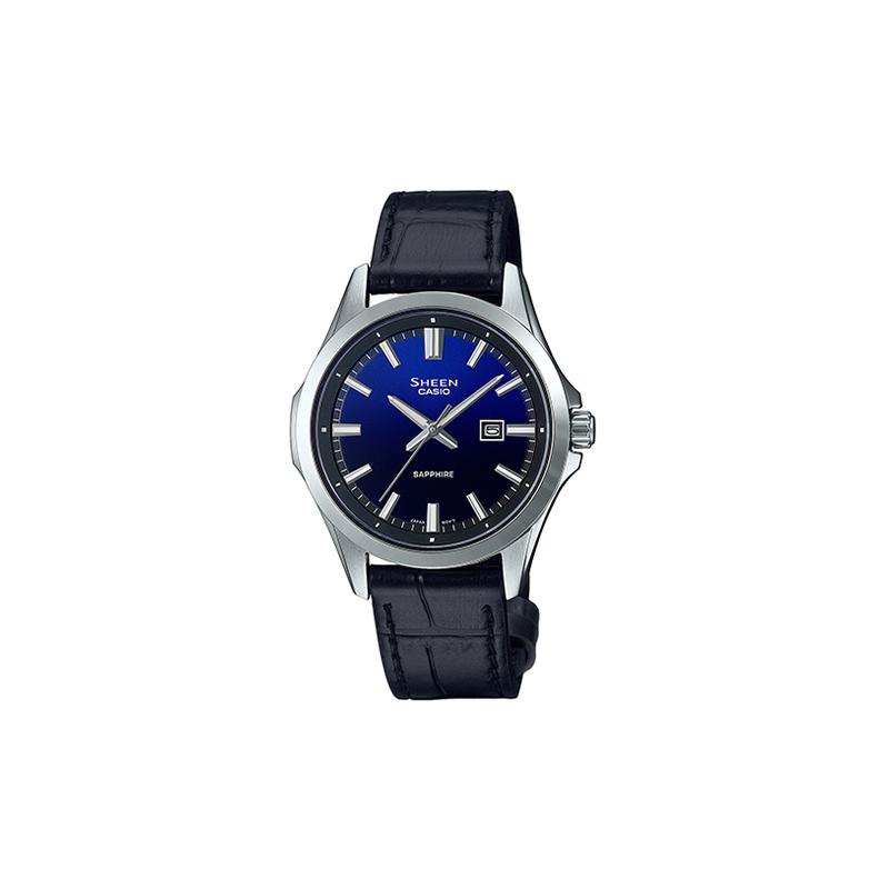 Casio Watch Series - Round Disc Simple Sapphire Dial Couple Watch Quartz Movement Leather Strap Japanese and Korean Watch EFB-106L-2A&SHE-4542L-2A