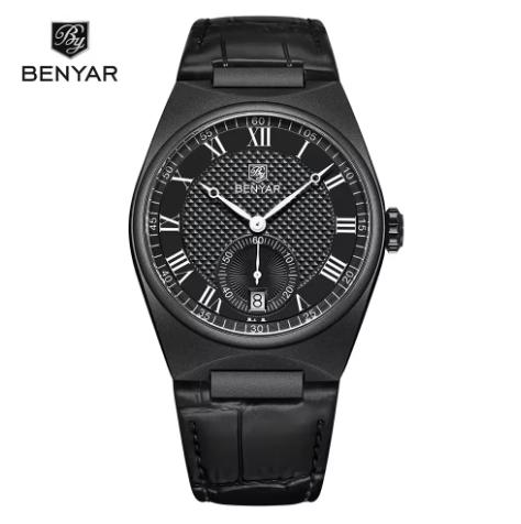 BENYAR 5199 New Business Luxury Men's Quartz Watch 30M Waterproof Sports Leather Watch Fashion Men's Watch