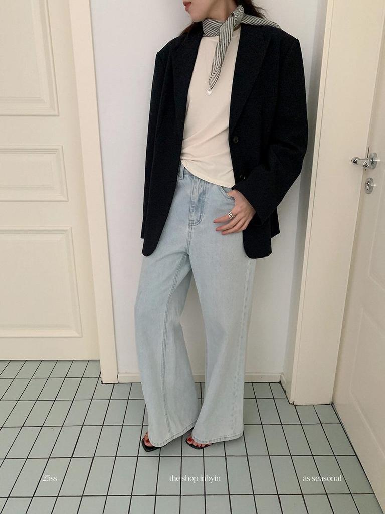 Yi En Ou Retro Micro-Flare Jeans for Women, High Waist Slimming Long Pants for Pear Shape, Long Legs Sequel