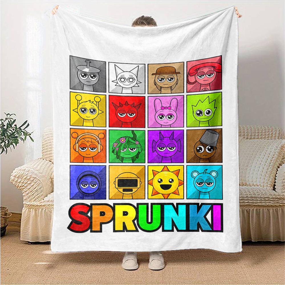 Coperta stampata a tema Sprunki - Perfetta per divano, letto, viaggi e uso all'aperto | Lavabile in lavatrice, accogliente e resistente.