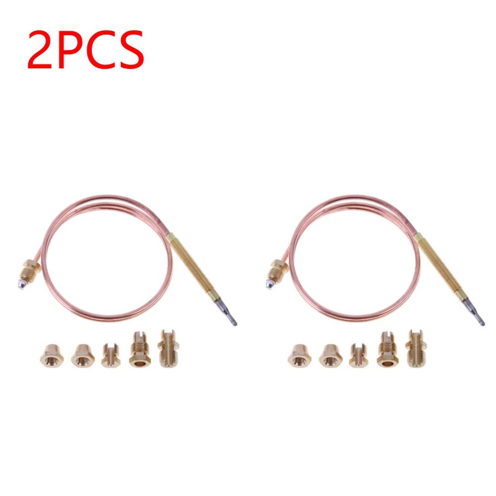 1-5Pcs 60/120cm Gas Thermocouple for Hot Water Boiler with 5 Fixed Parts Sensor Thermometer Probe Induction Line Tool Set