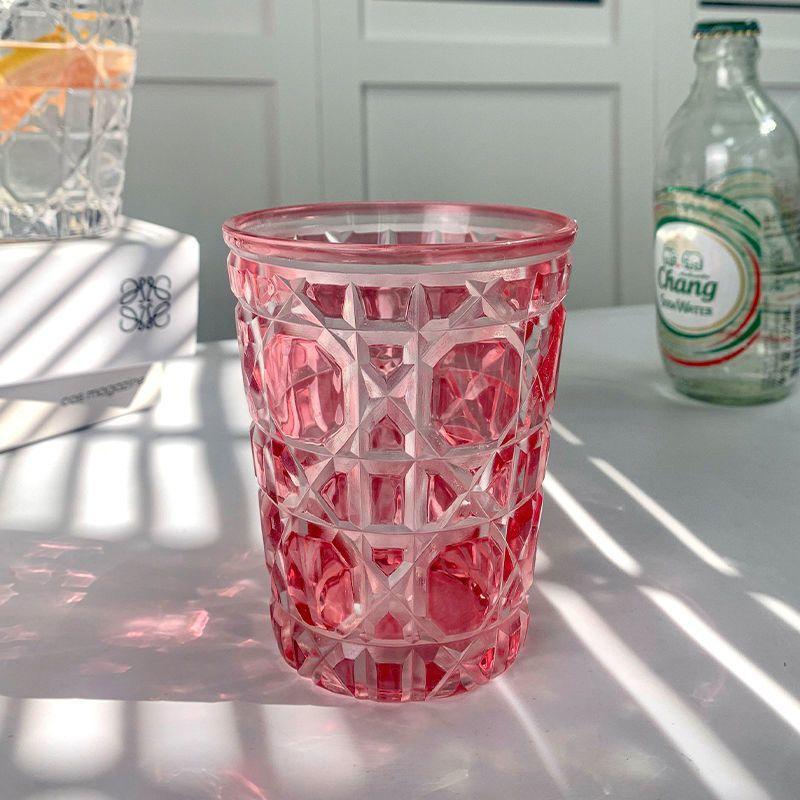 Handcarved Glass Crystal Cup Style Creative Engraved Chessboard Whiskey Glass Wine Glass 310ml Crystal