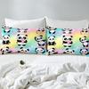 Cute Cartoon Panda Pattern Bed Hat Four-Piece Bedding Set Bedroom Dormitory Bedding Decoration