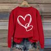 Valentine's Day Heart Sweater for Women Cute Red Sweatshirt, Graphic Love Print, Plus Size Available