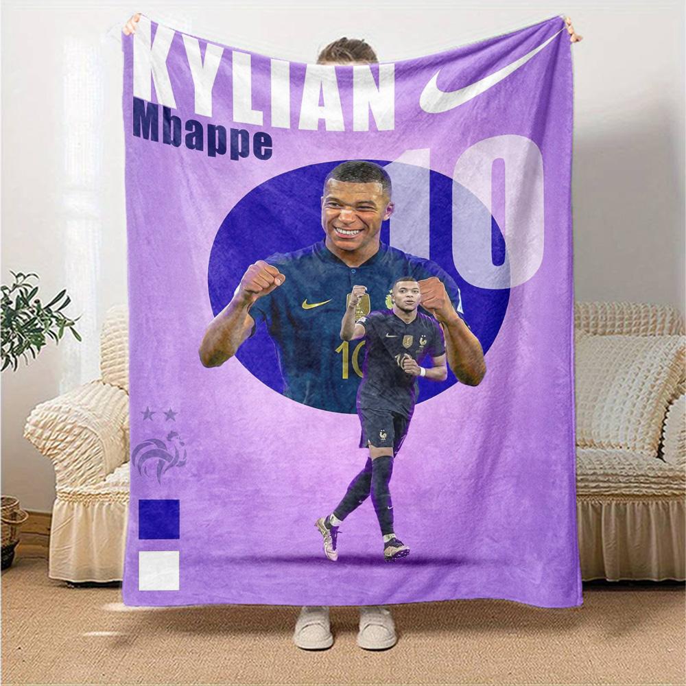 Star Player Kylian Mbappé Blanket Soft Warm Cozy Great for Livingroom Chair Bedding Four Seasons Multipurpose Stylish Decor