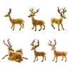 N80B for Creative Christmas Elk Ornament Simulation Winter Elk Figurine Crafts Decor for Home Restaurant Bar Table Decoration
