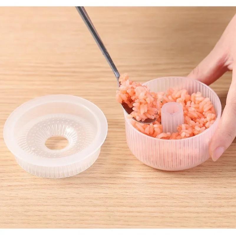 Donut Shape Onigiri Form Plastic Non-Stick Sushi Maker Set DIY Easy Rice Ball Press Mold Seaweed Making Kit Kitchen Accessories