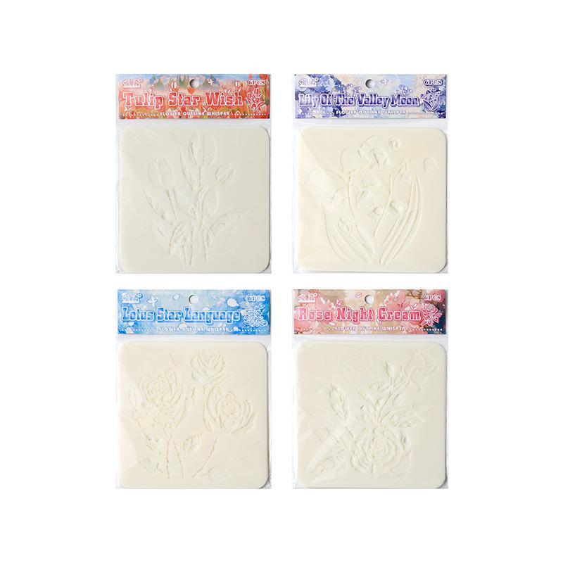 Yuezhen Floral Whisper Handwritten Newspaper Template: Hollow Floral Design Painting Template