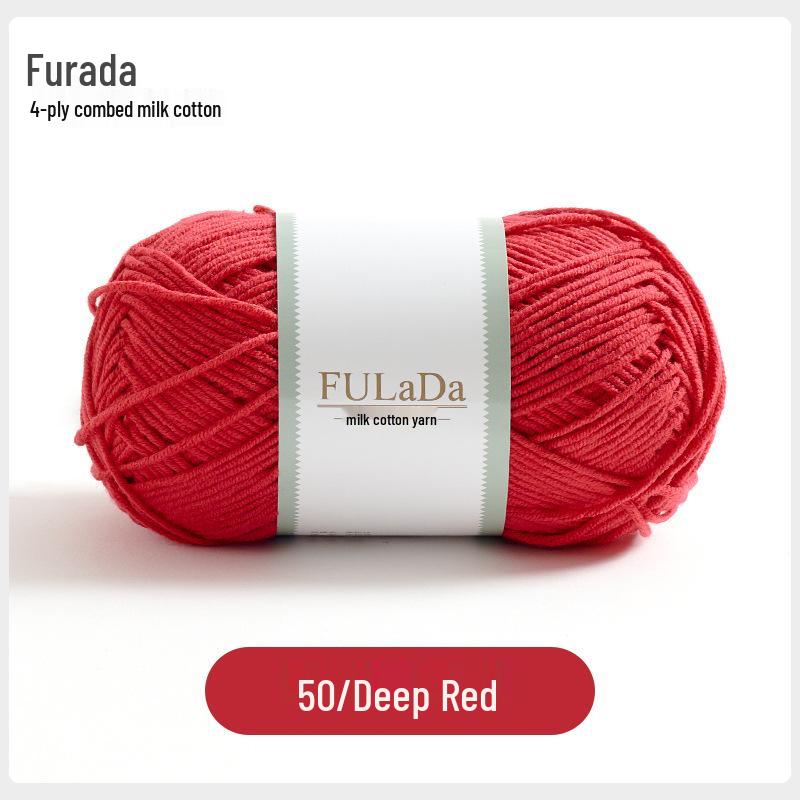 Baby 4-fädig gekämmte Milchbaumwollgarnknäuel zum Handstricken & Häkeln - DIY Puppe, Pullover, Schal Materialpaket