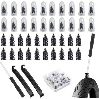 Rubber Stud for Tires, 40 PCS Rubber Tire Repair Studs,Tubeless Tire Repair Screw Kit, Rubber Tire Lever, Rubber Nails With Box