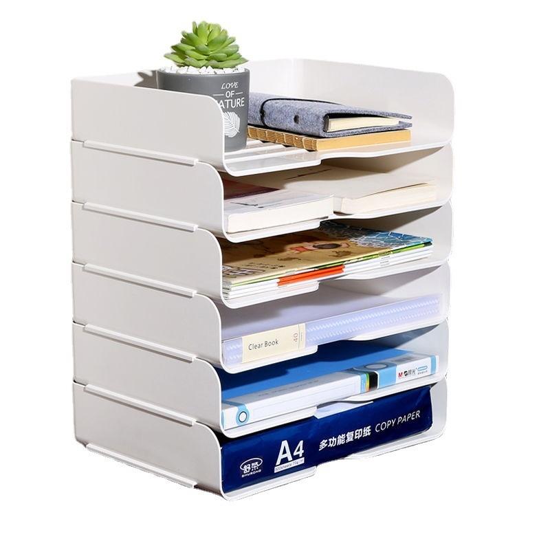 Multi-Layer Desktop File Storage Rack Book Archive Sorting Rack Office Desktop Archive Convenient File Rack Storage Supplies