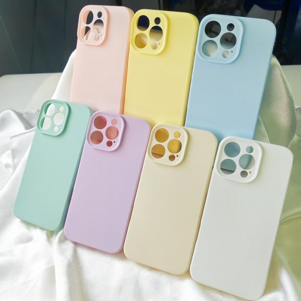 Large Hole Candy Solid Color Glutinous Rice Phone Case Compatible with Apple 17/16 Pro Max Phone Protective Cover Material Full Coverage