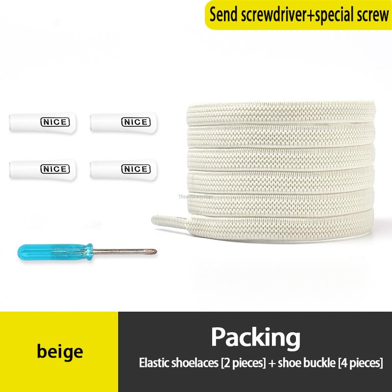 Fashion No Tie Shoe laces Elastic Laces Sneakers Flat Shoelaces without ties Kids Adult Quick Shoe lace Rubber Bands for Shoes