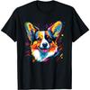 Watercolor Colorful Corgi Dog T-Shirt for Men Women Kids