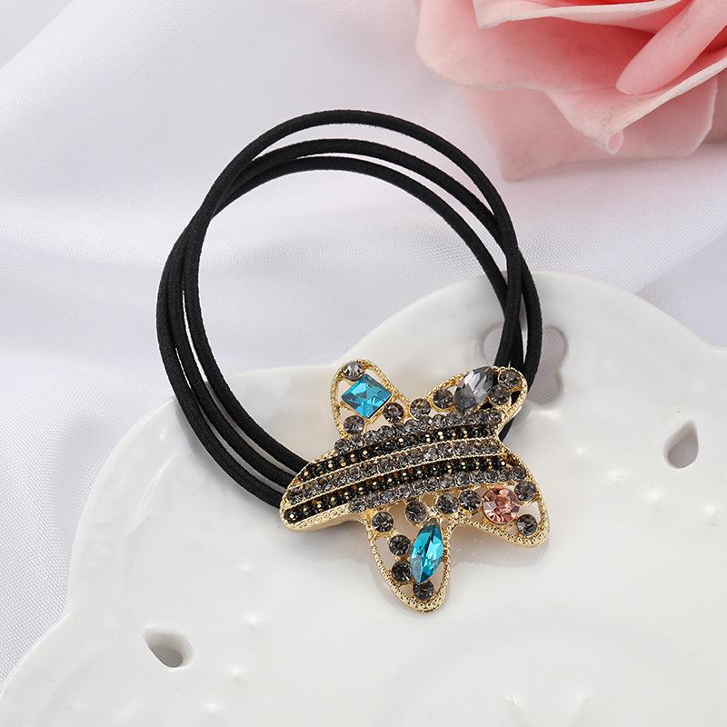 Mode Kristall Strass Haar Seil Frauen Krawatte Haar Gummiband Pferdeschwanz Haar Ring Einfache Retro Haar Krawatte Haar Zubehör
