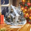 Weihnachtsdekorationen Einweihungsgeschenk Bastelarbeiten Acryl-Hausplakette Acryl 2D Flache Schneeszene Haus für Büro Schreibtisch Feiertag