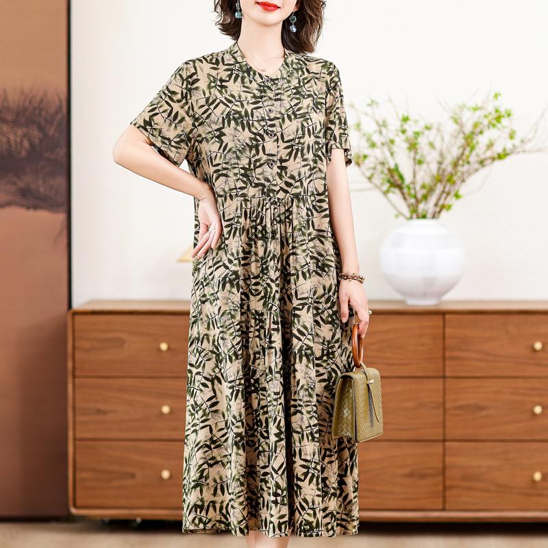 

Женские свободные платья, летние повседневные элегантные платья больших размеров с короткими рукавами для женщин, винтажная одежда 5XL
