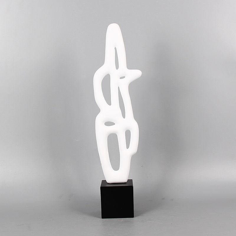 Resin Handicraft Hollow Geometric Sculpture Black and White Irregular Decorative Figurines Room Decoration Accessories