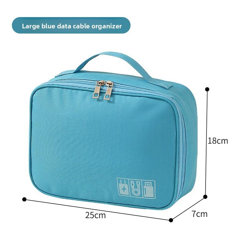 Multifunction Travel Data Cable Organizer With Waterresistant Oxford Material For Electronics Storage