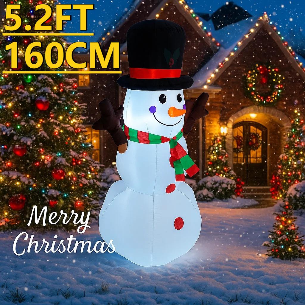 5.2FT Xmas Holiday Inflatable Yard Decor LED Snowman Toy Christma Outdoor Home Decoration Ornament Festive Gift Supplies Decor