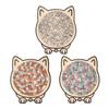 135Pcs/Set Cat Shaped Wooden Jigsaw Puzzle Focus Logic Training Wood Puzzle Game Educational Difficult Puzzle Toy Decoration Cat Lovers Gift