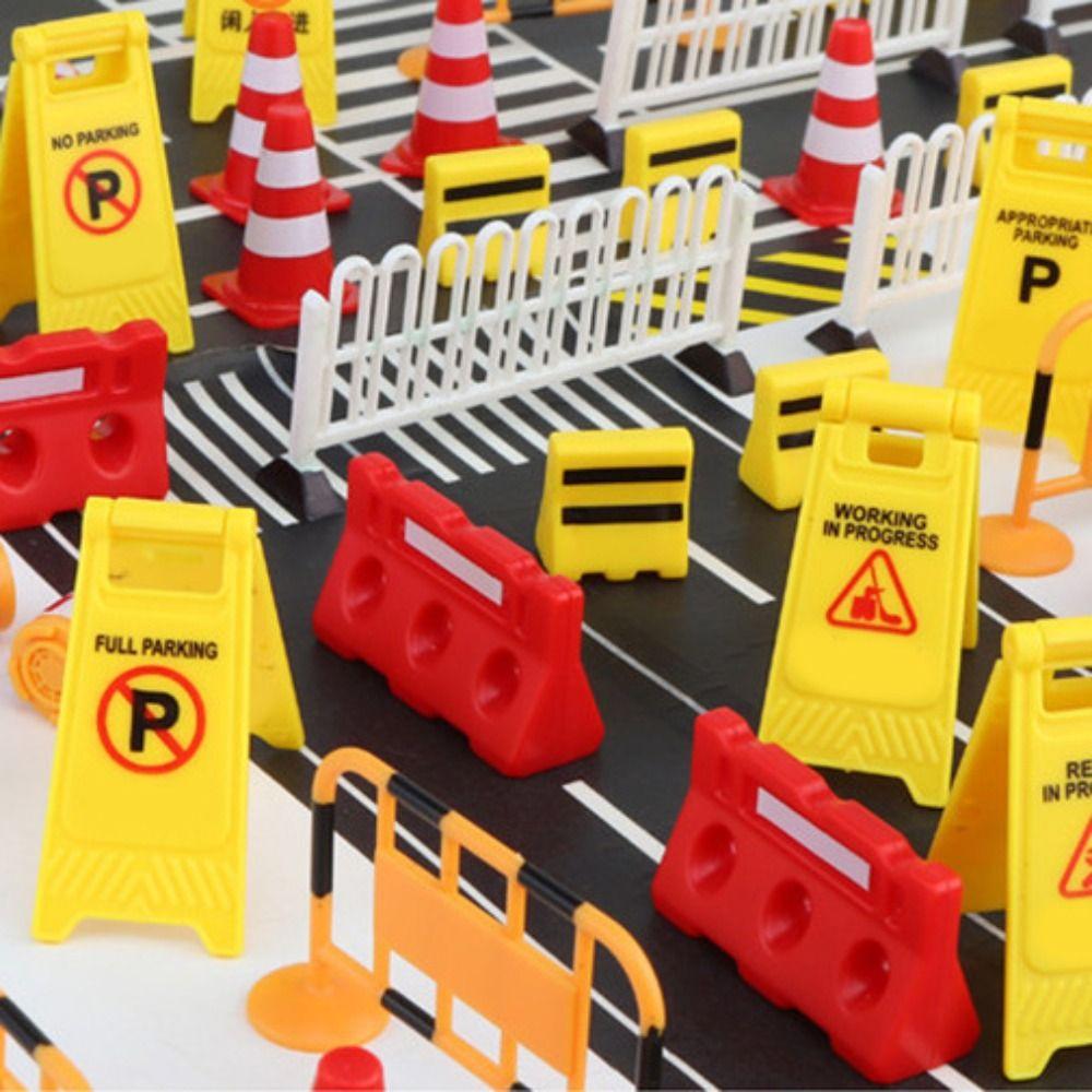 DIY Mini Road Construction Fence Isolation Fence Highway Construction Scene Model  Doll House