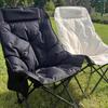 High Back Padded Moon Chair & Portable Folding Table Set for Outdoor Dining and Picnics