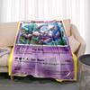 Cartoon Card Pokemon Pikachu Flannel Blanket Figures Home Sofa Lunch Break Blankets Children Student Blanket Nap Cover Kids Gift