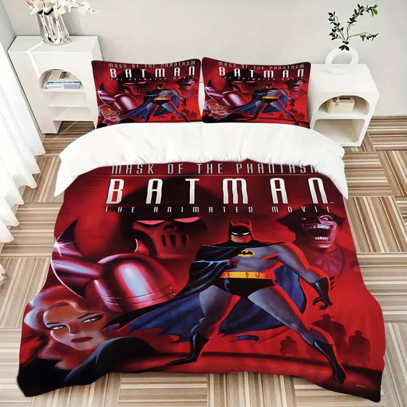 3pcs Batman Duvet Cover Set (1 Duvet Cover + 2 Pillowcases, No Core) - Comfortable, And Breathable Bedroom Decoration Yy251104014