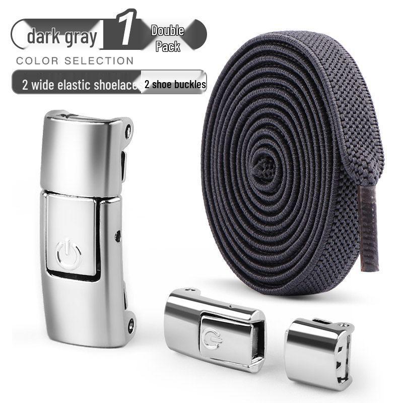 No-Tie Elastic Shoelaces for Kids & Adults - Black & White Flat Stretch Laces