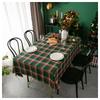 Christmas Tablecloth, Green and Red Checkered Tablecloth, Vinyl, Stylish, Rectangular, Stain-Resistant, Waterproof, Oil-Resistant, Heat-Resistant, Dur
