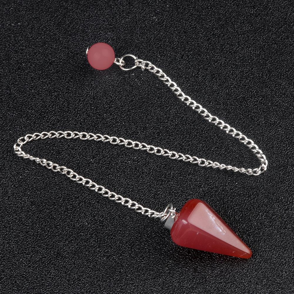 Rose Quartz & Tiger Eye Hexagonal Pyramid Pendulum Agate Crystal Pendant