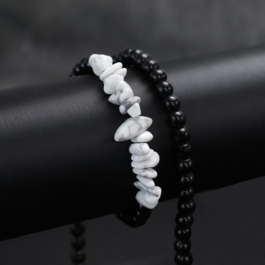 Einzigartige Herren Halskette 20 Zoll Kurzes Choker Halsband Unregelmäßiger Howlith Tigerauge Stein Hals Accessoires Meditation Heilung Halskette