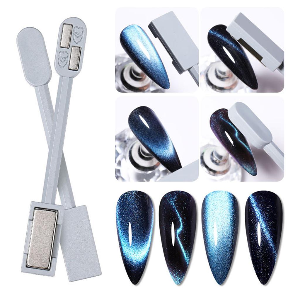 1 szt. Dwugłowy magnetyczny żelowy lakier do paznokci w kształcie kociego oka w sztyfcie do lakieru żelowego do paznokci mocny i łatwy w użyciu Nail Art długopis magnetyczny narzędzia