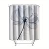 1Pc Simple Floral Pattern Shower Curtain, Polyester Fabric, Machine Washable, With Hooks, Suitable For Bathroom Decoration