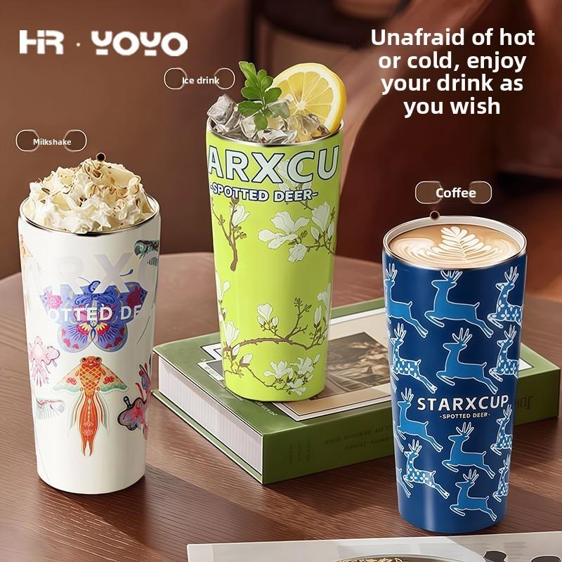 Style Travel Mug With Double Drink Lid And Vacuum Insulation For Office Or Outdoor Use