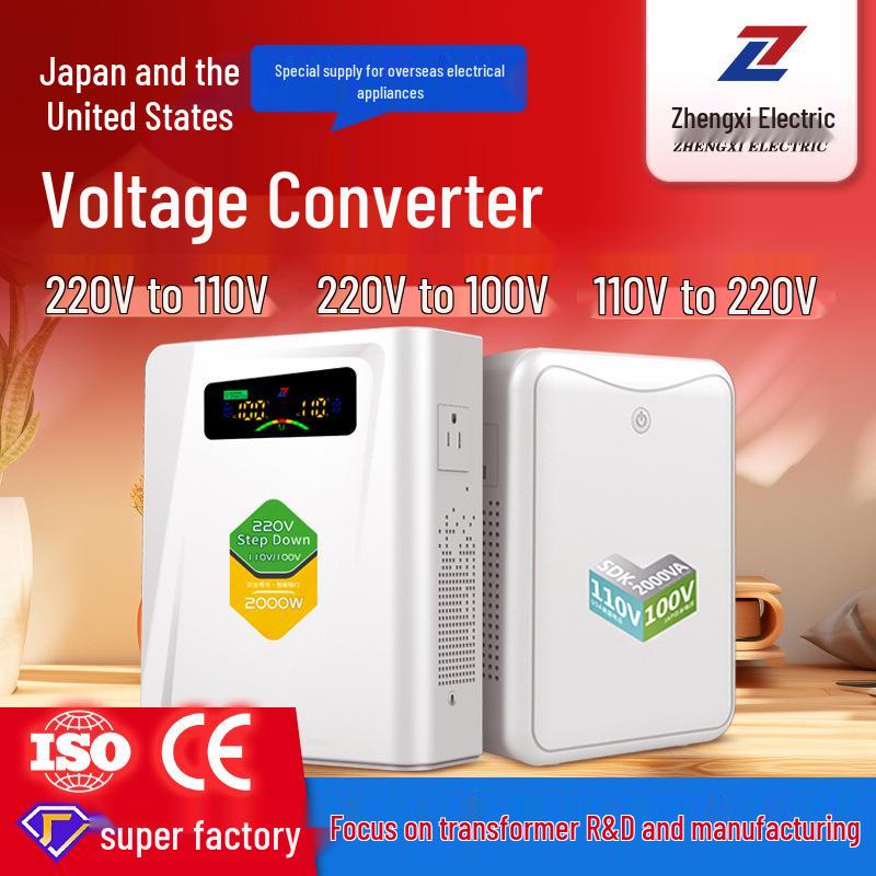220V to 110V Step-Up Voltage Converter for Household Use